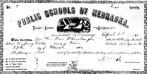 Teaching Certificate